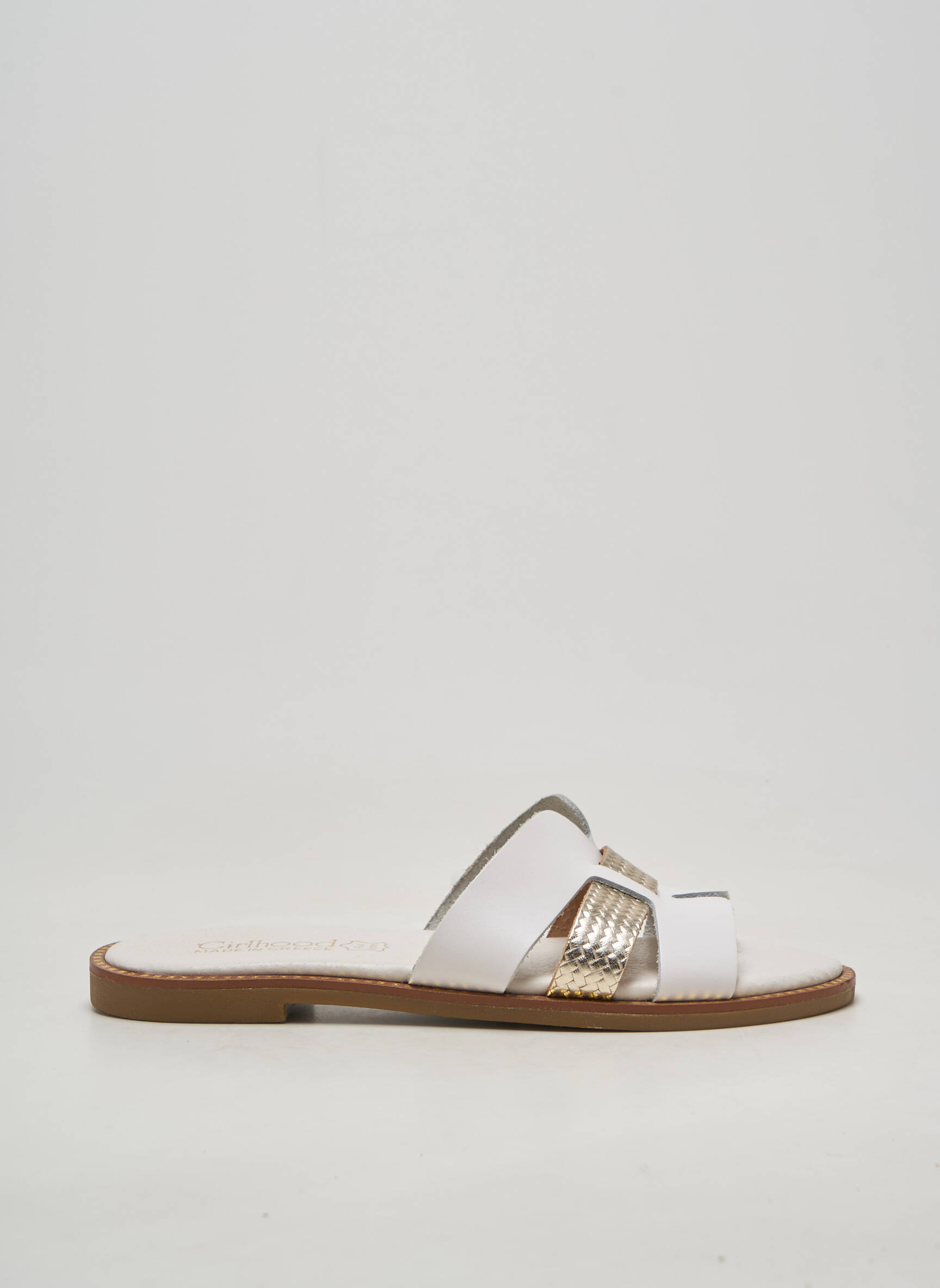 Mules/sabots tissage satiné talon plat jusqu'à 3cm blanc GIRLHOOD femme
