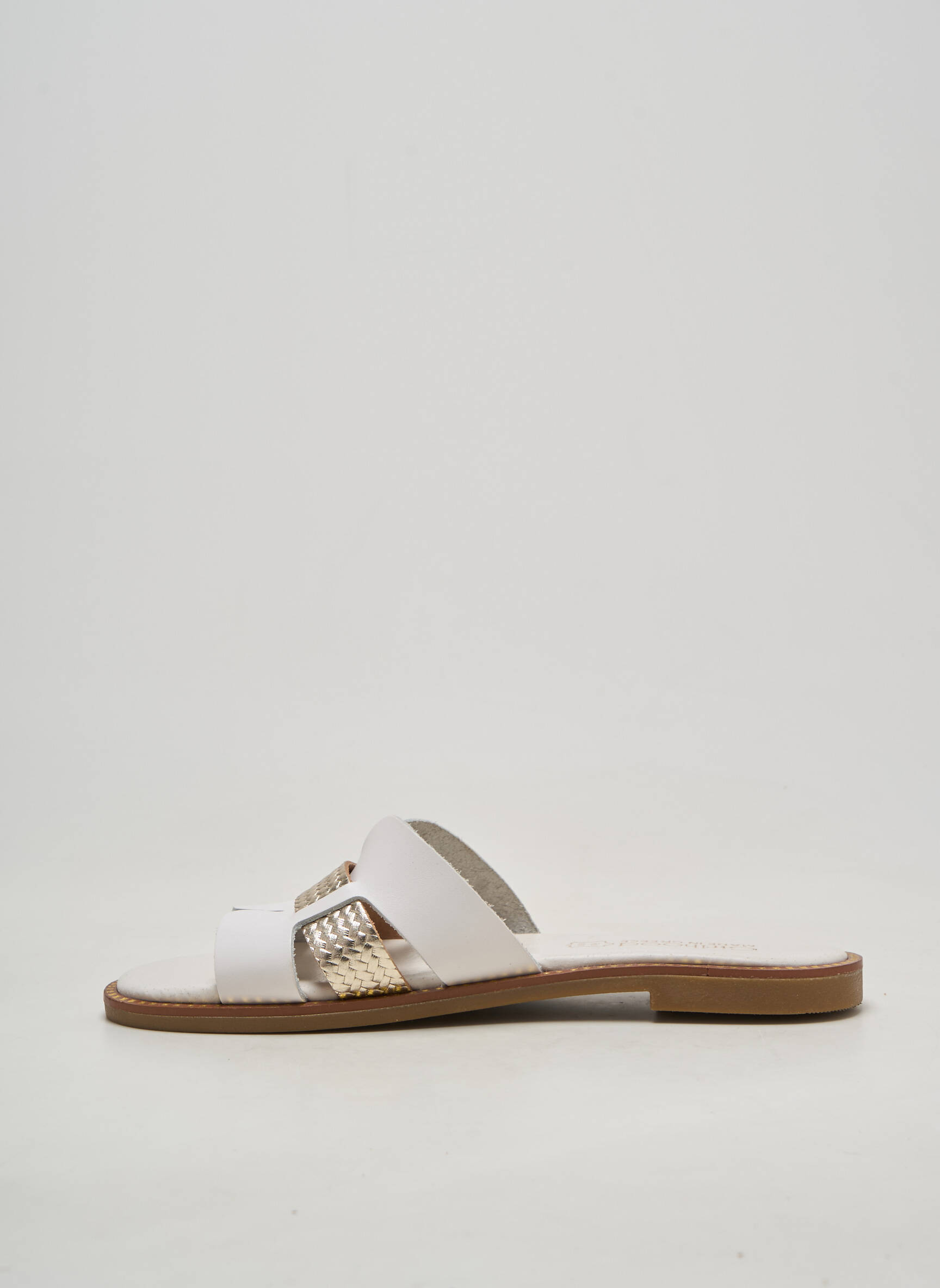 Mules/sabots tissage satiné talon plat jusqu'à 3cm blanc GIRLHOOD femme