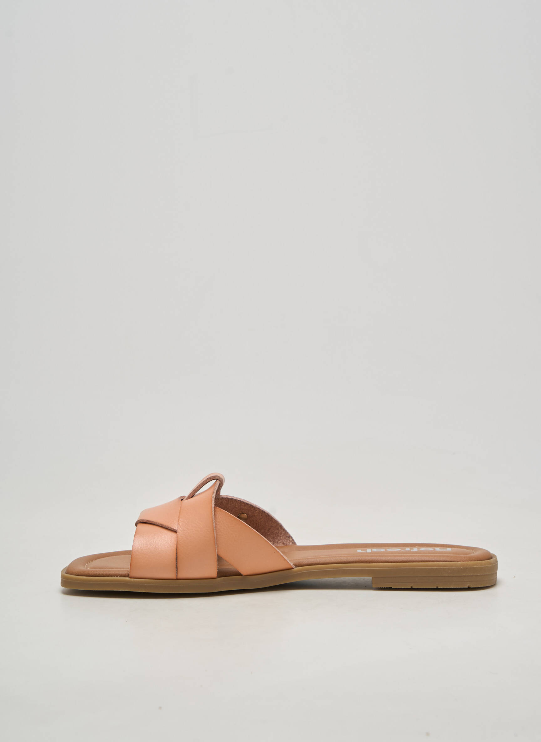 Mules/sabots tissage satiné talon plat jusqu'à 3cm beige REFRESH femme