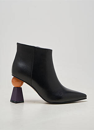 Bottines/boots matière lisse talon de 7 à 9cm noir METAMORF'OSE femme
