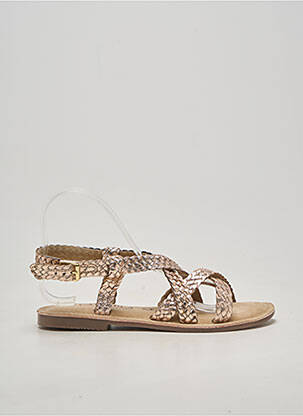Sandales/nu pieds chiquet talon plat jusqu'à 3cm or CARMELA femme
