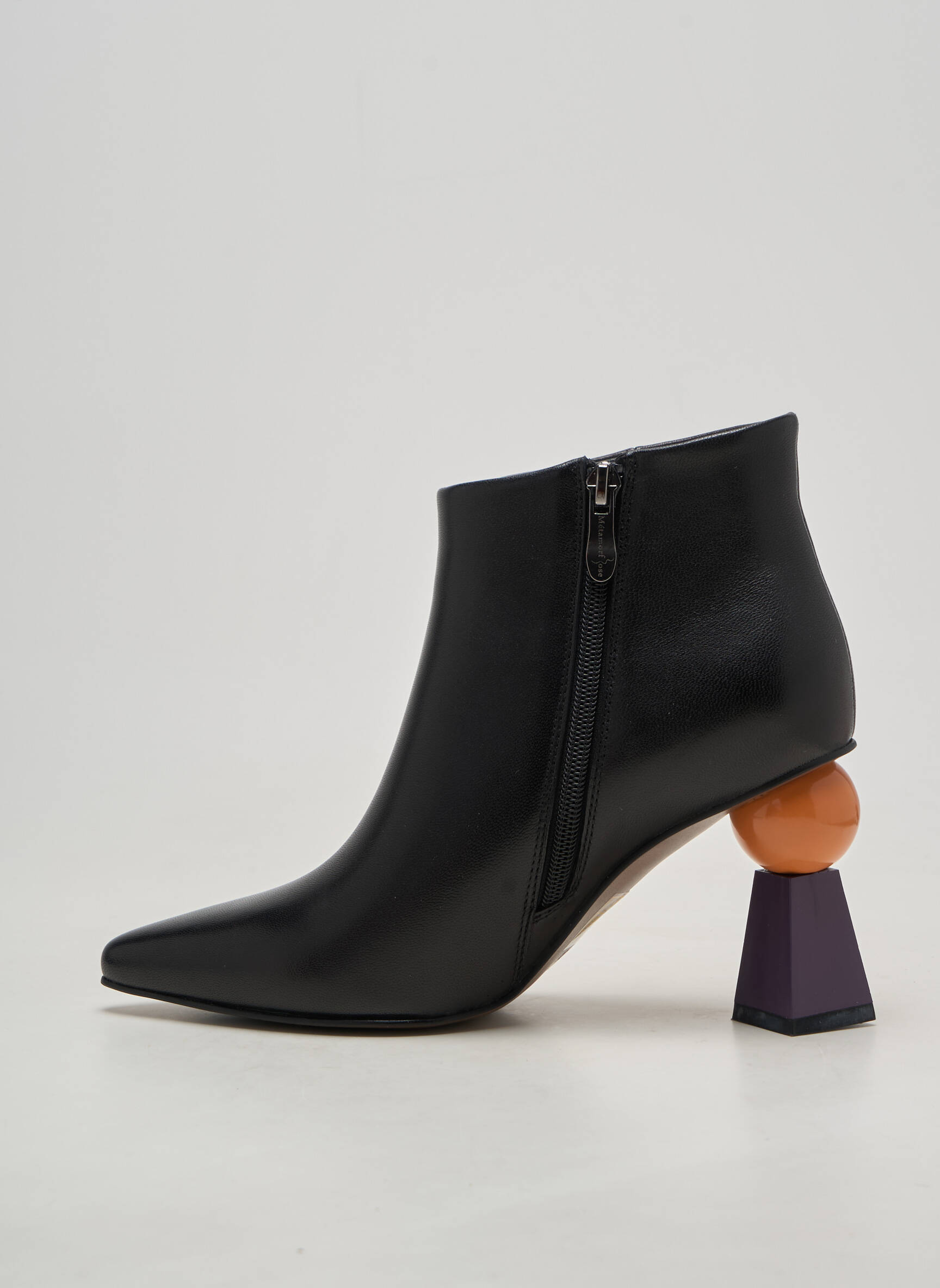 Bottines/boots matière lisse talon de 7 à 9cm noir METAMORF'OSE femme