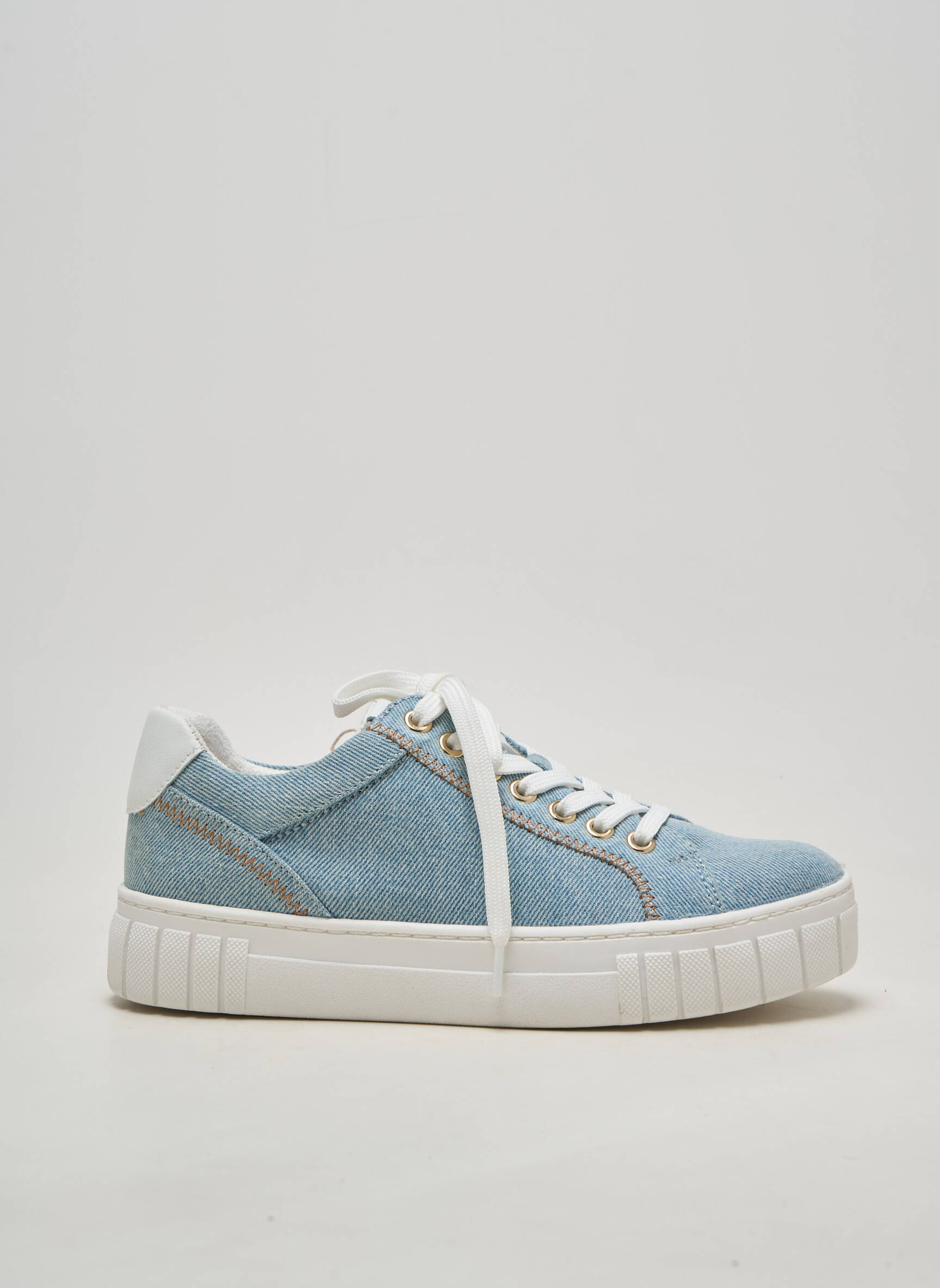 Baskets bout rond talon plat jusqu'à 3cm bleu MARCO TOZZI femme
