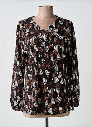 Pull coupe cintrée manches longues marron VETISTYLE femme