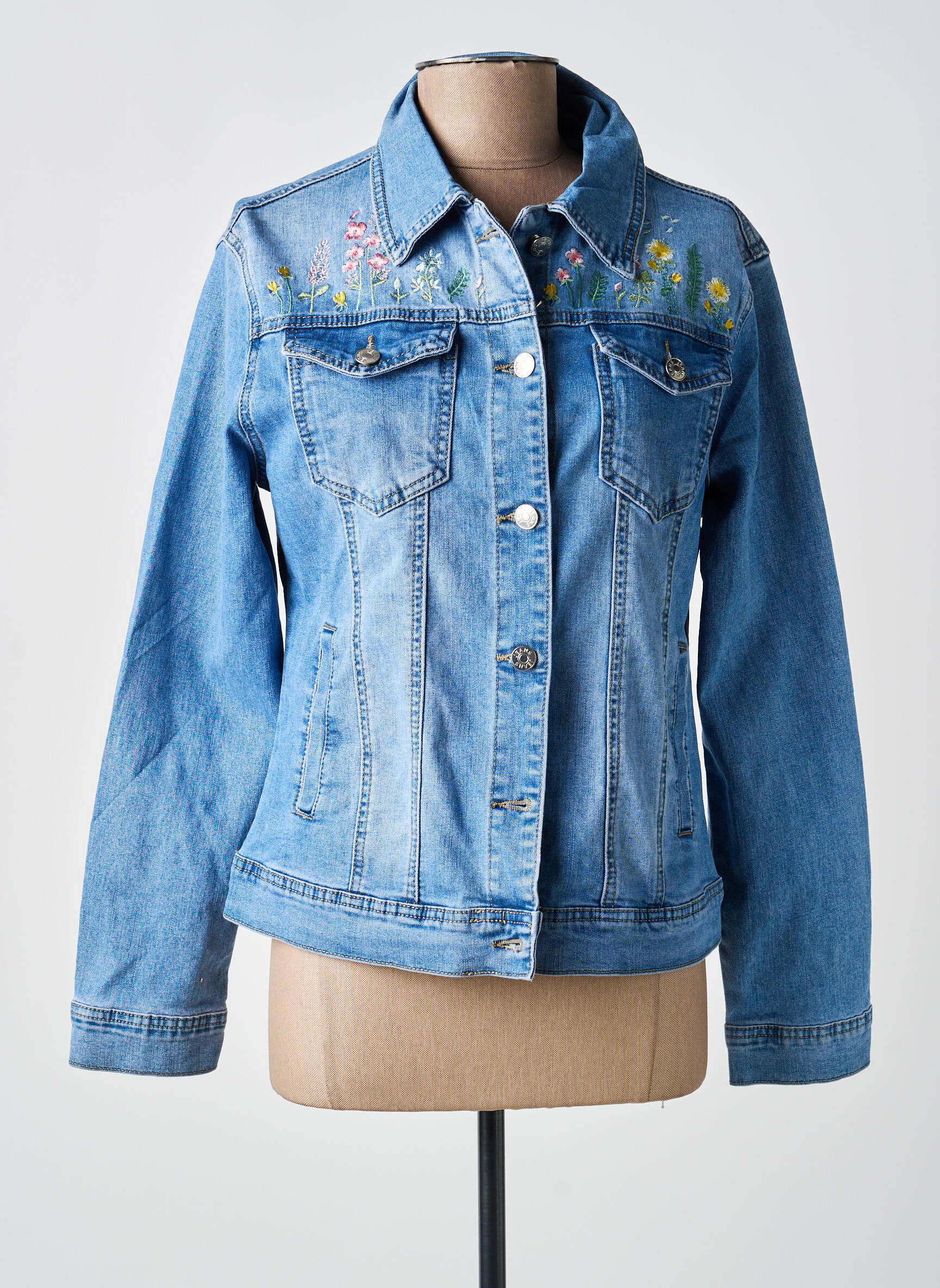 Veste casual poignets boutonnés avec fente bleu REDBERRY femme