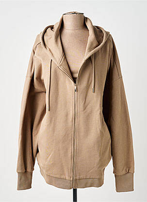 Veste casual col rond marron LUNE ACTIVE femme