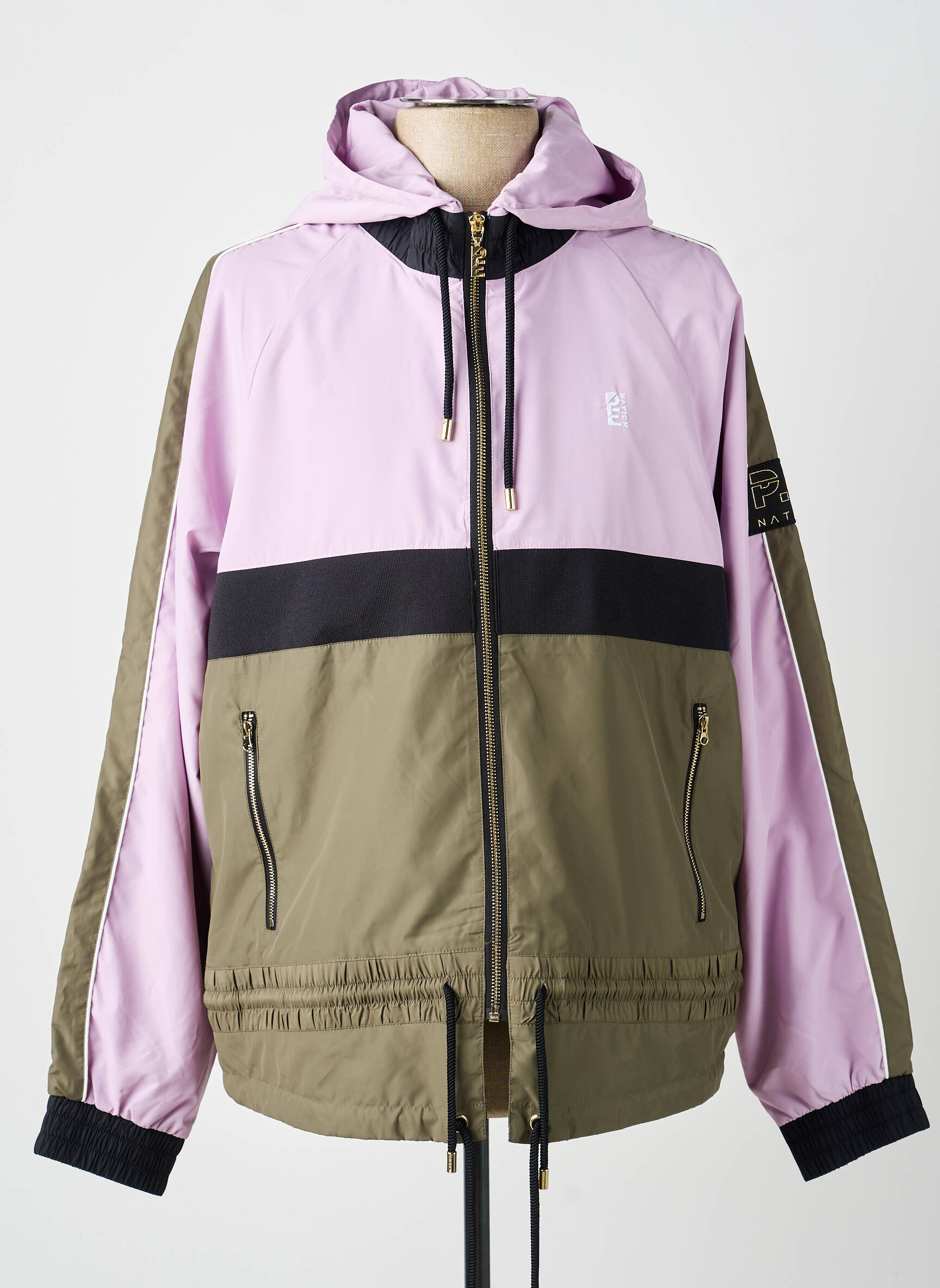 Coupe-vent poches a capuche vert P.E NATION homme