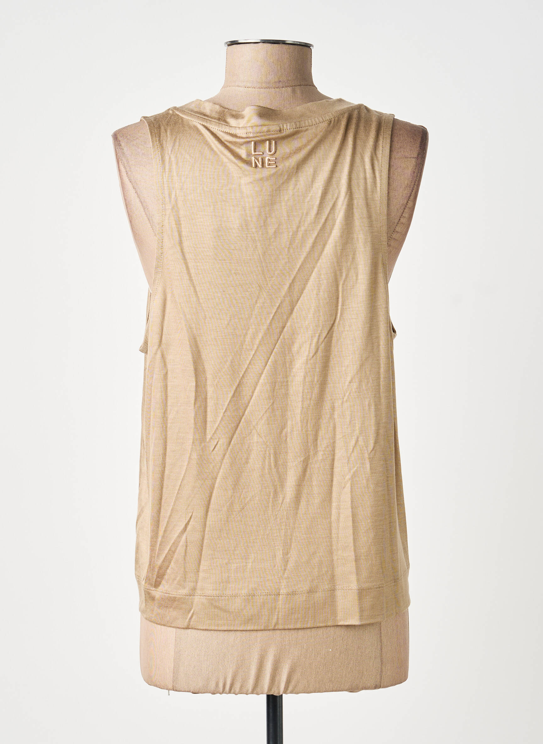 Top coupe fluide sans manche marron LUNE ACTIVE femme