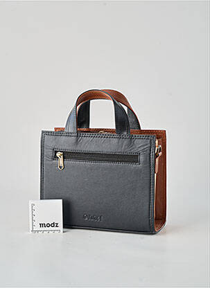 Sac fermeture zippée forme carré marron AUGRÉ femme