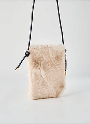 Sac bandoulière forme rectangulaire beige G&K femme