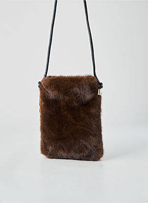 Sac bandoulière forme rectangulaire marron G&K femme