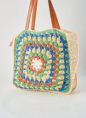 Sac fermeture zippée forme carré bleu BESTINI femme
