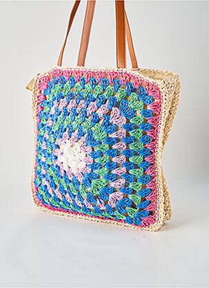 Sac fermeture zippée forme carré rose BESTINI femme