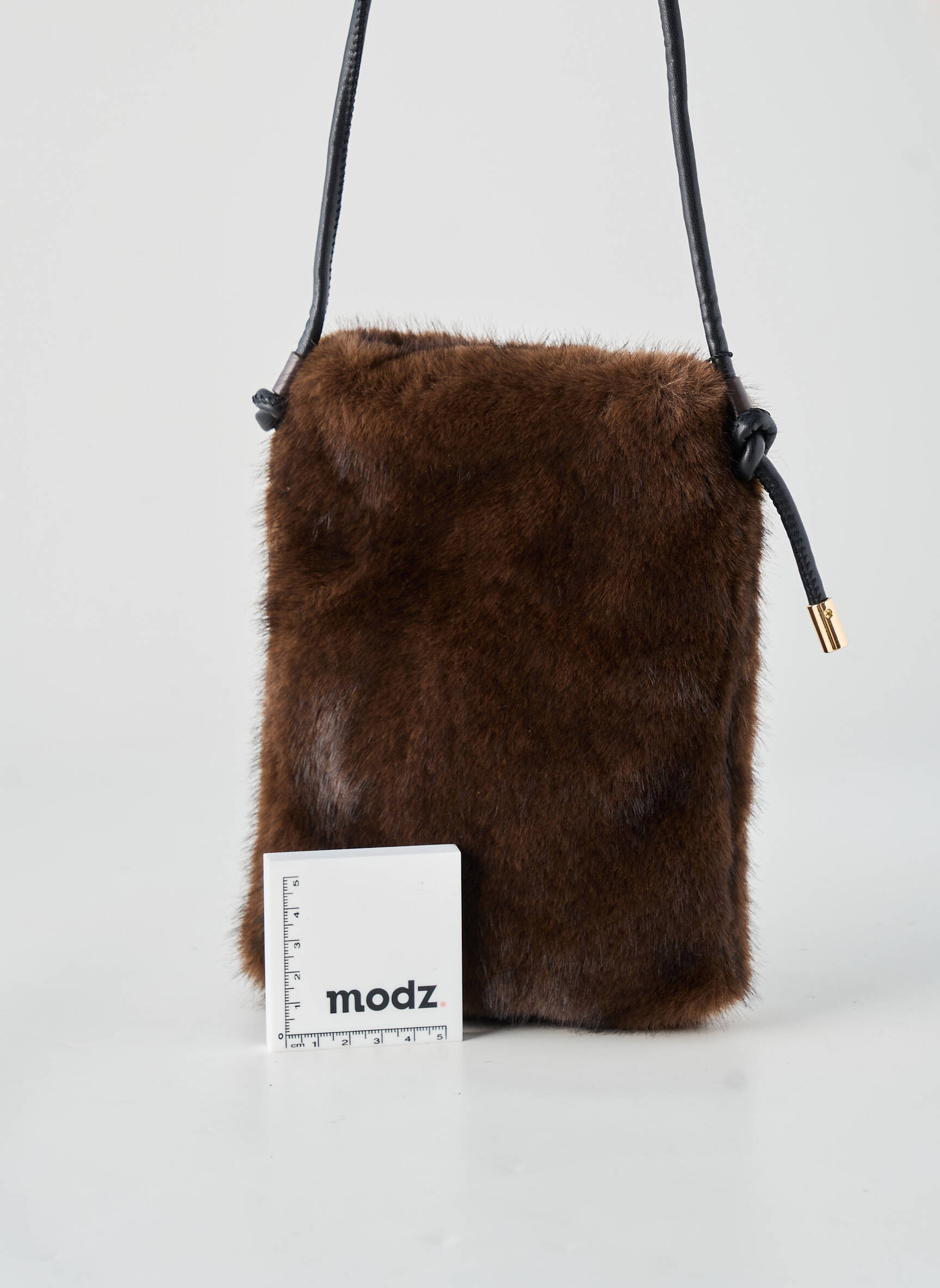 Sac bandoulière forme rectangulaire marron G&K femme