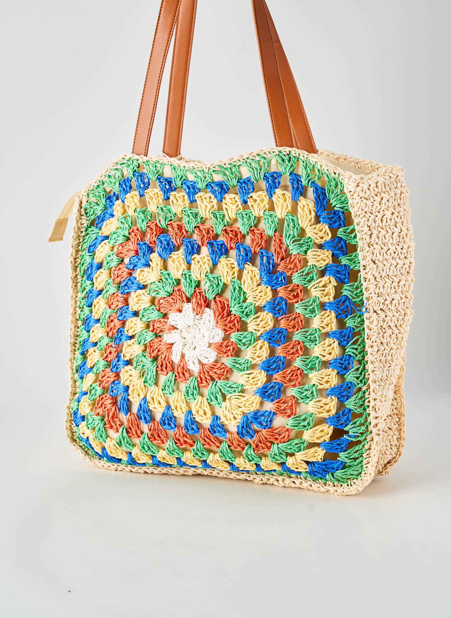 Sac fermeture zippée forme carré bleu BESTINI femme