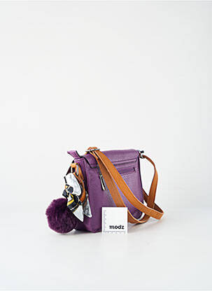 Sac multipoches forme rectangulaire violet FLORA & CO femme