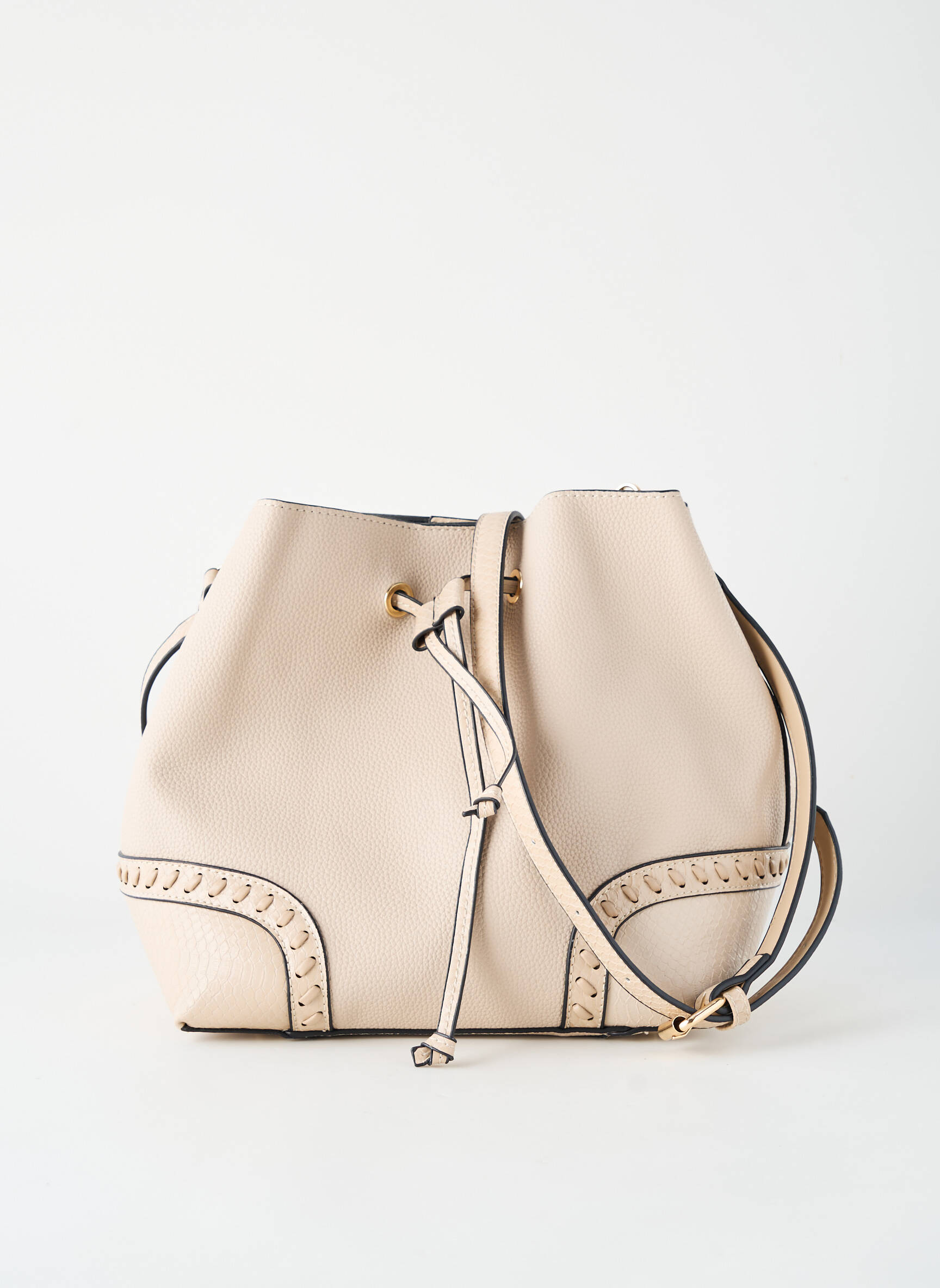 Sac bandoulière forme rectangulaire beige BESTINI femme