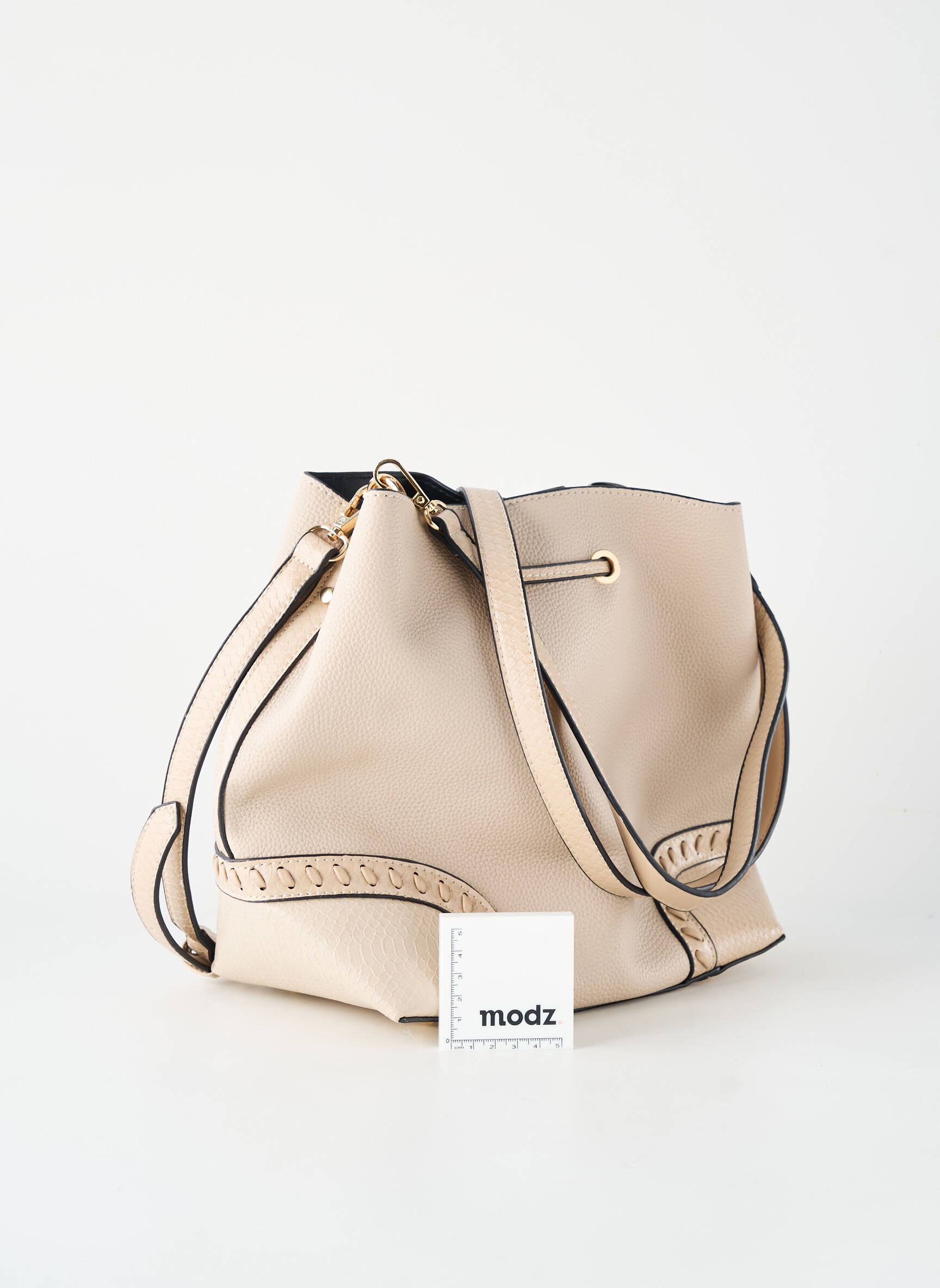Sac bandoulière forme rectangulaire beige BESTINI femme