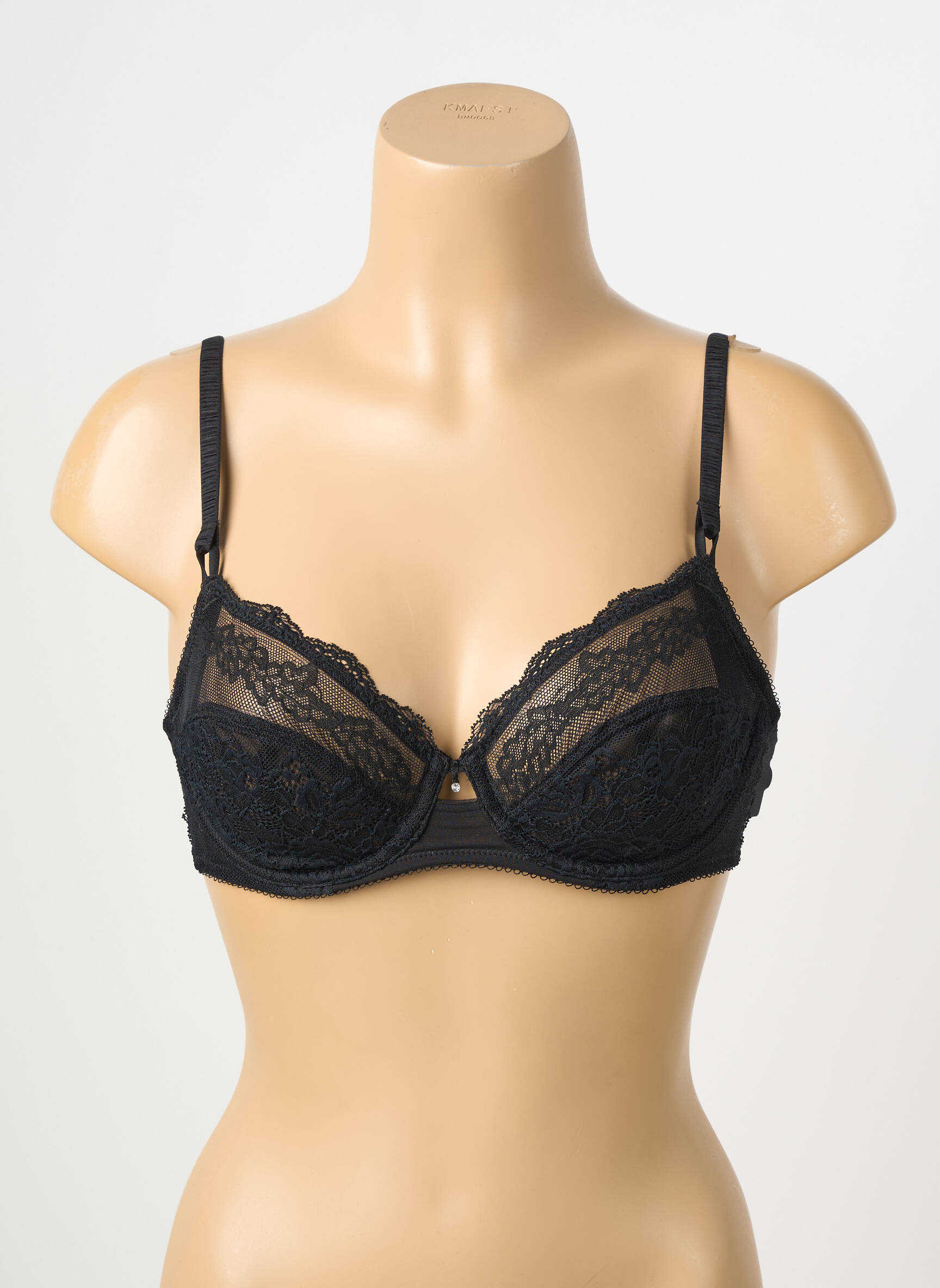 Soutien-gorge tissage dentelle haut soutien-gorge emboitant noir WACOAL femme