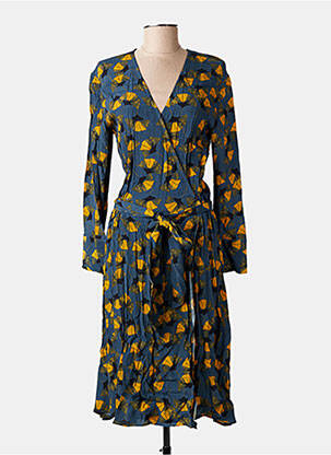 Robe longue manches longues manches longues bleu MARIE-SIXTINE femme