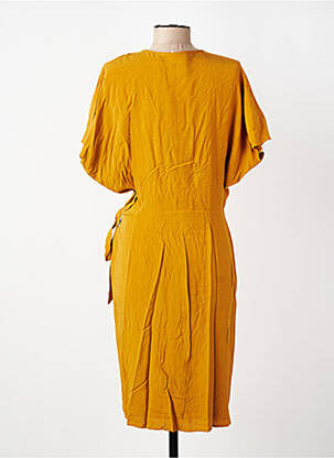 Robe mi-longue manches courtes manches courtes jaune MARIE-SIXTINE femme