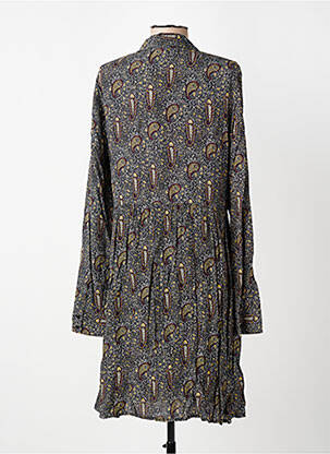 Robe mi-longue imprimé fantaisie manches longues gris MARIE-SIXTINE femme