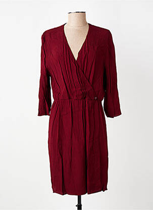 Robe courte manches 3/4 manches 3/4 rouge DES PETITS HAUTS femme