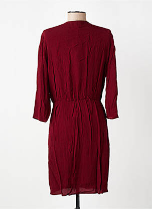 Robe courte manches 3/4 manches 3/4 rouge DES PETITS HAUTS femme
