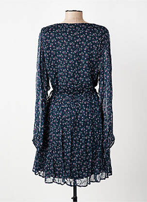 Robe mi-longue imprimé fleurs manches longues bleu MARIE-SIXTINE femme