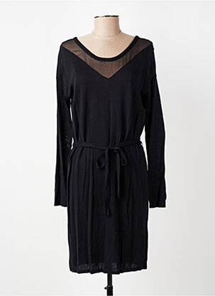 Robe mi-longue manches longues manches longues noir MARIE-SIXTINE femme
