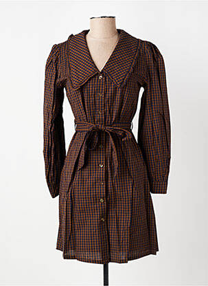 Robe courte manches longues manches longues marron GRACE & MILA femme