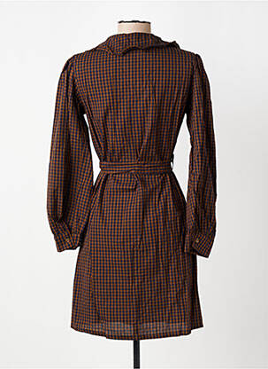 Robe courte manches longues manches longues marron GRACE & MILA femme