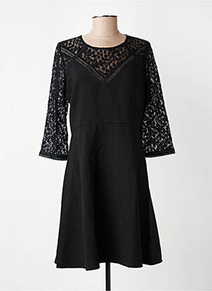 Robe mi-longue manches longues manches longues noir GRACE & MILA femme