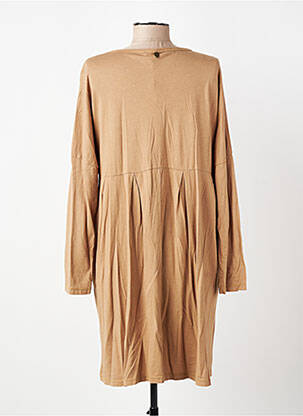 Robe mi-longue manches longues manches longues marron PAKO LITTO femme
