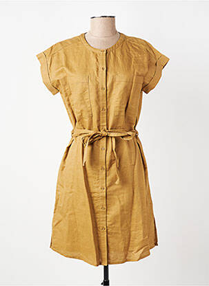 Robe courte manches courtes manches courtes marron MARIE-SIXTINE femme