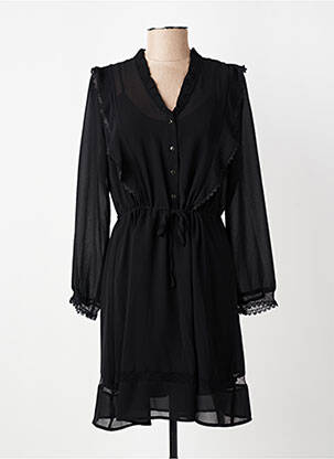 Robe mi-longue manches longues manches longues noir I.CODE (By IKKS) femme