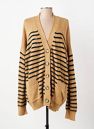 Gilet manches longues resserrée sur le bas marron PAKO LITTO femme