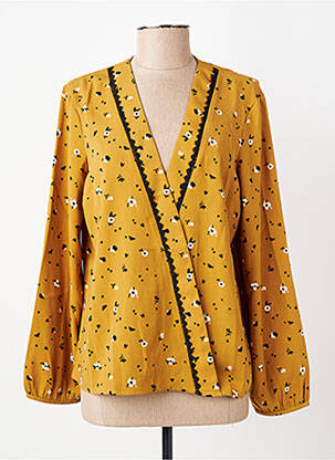 Blouse imprimé fleurs manches longues jaune I.CODE (By IKKS) femme