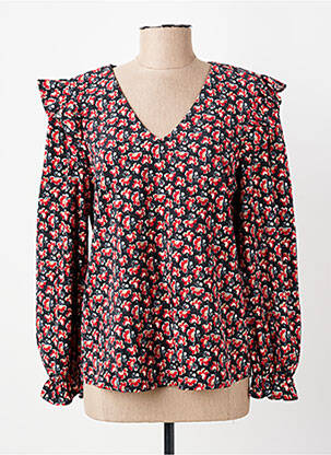Blouse imprimé fleurs manches longues rouge CERISE BLUE femme