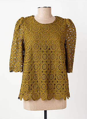 Top col rond manches 3/4 vert LA PETITE ETOILE femme