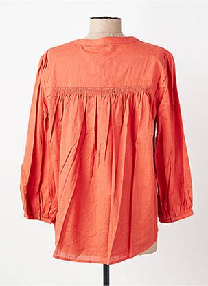 Blouse poignets boutonnés avec fente manches longues orange MARIE-SIXTINE femme