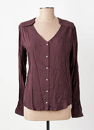Chemisier coupe fluide manches longues marron TINSELS femme