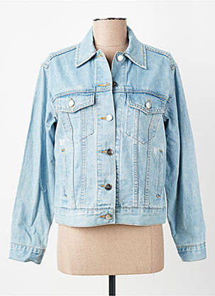 Veste casual poignets boutonnés avec fente bleu F.A.M. femme