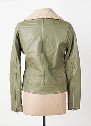 Veste en cuir sans repassage vert MAMOUCHKA femme