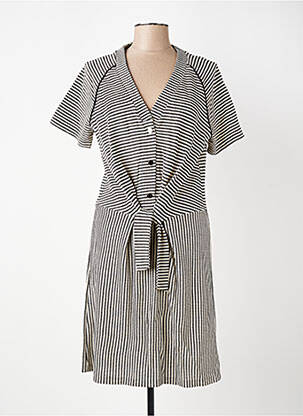 Robe mi-longue manches courtes manches courtes beige I.CODE (By IKKS) femme