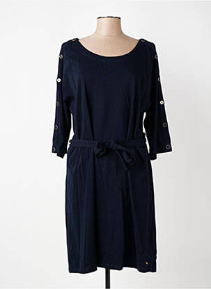 Robe mi-longue manches 3/4 manches 3/4 bleu DES PETITS HAUTS femme