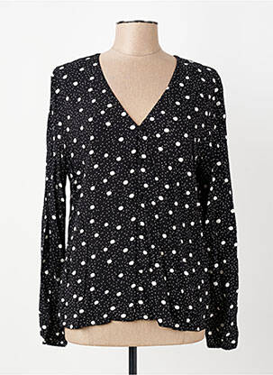 Blouse tissage popeline manches longues noir I.CODE (By IKKS) femme