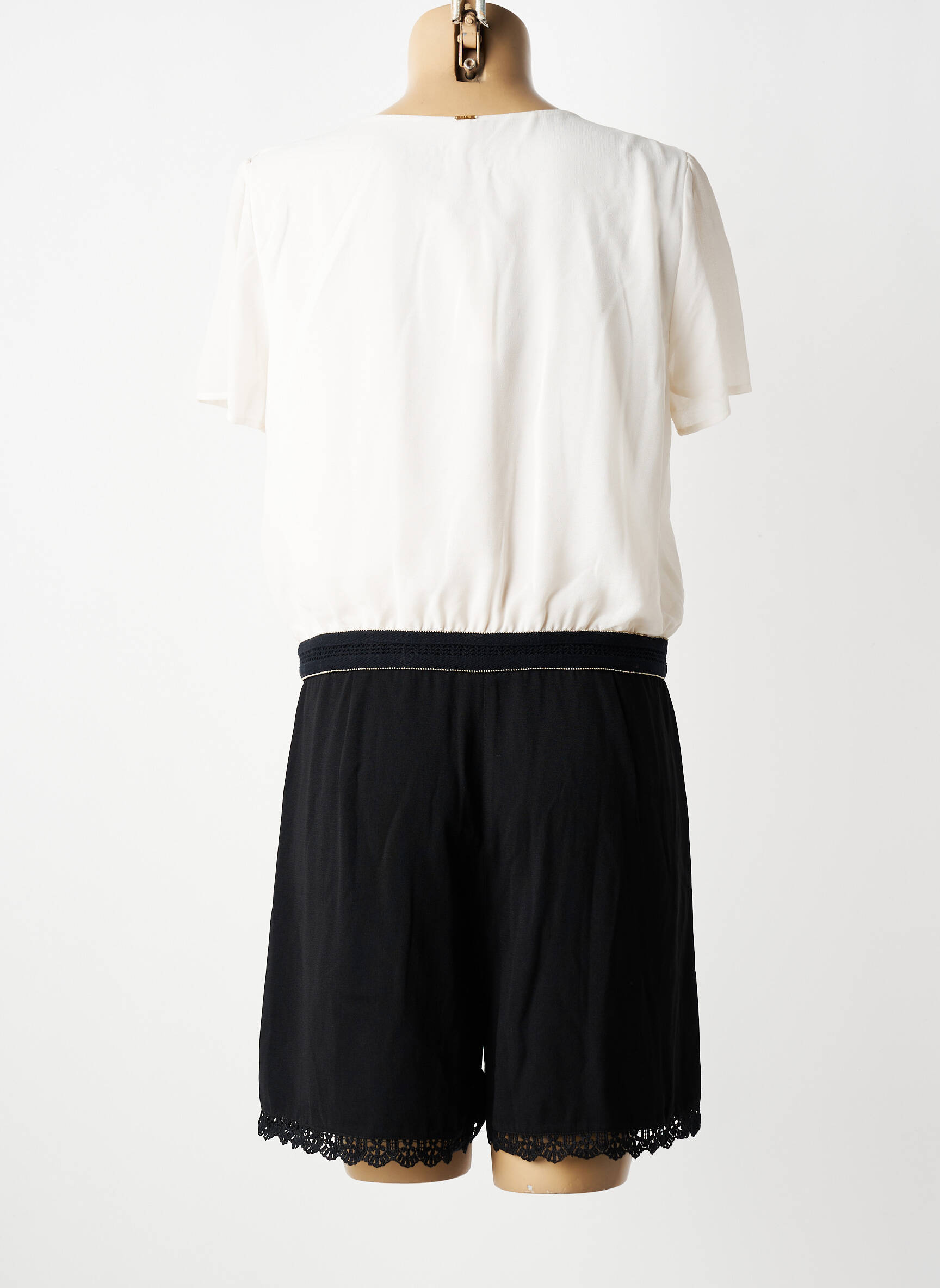 Combishort tissage crêpe manches courtes noir I.CODE (By IKKS) femme