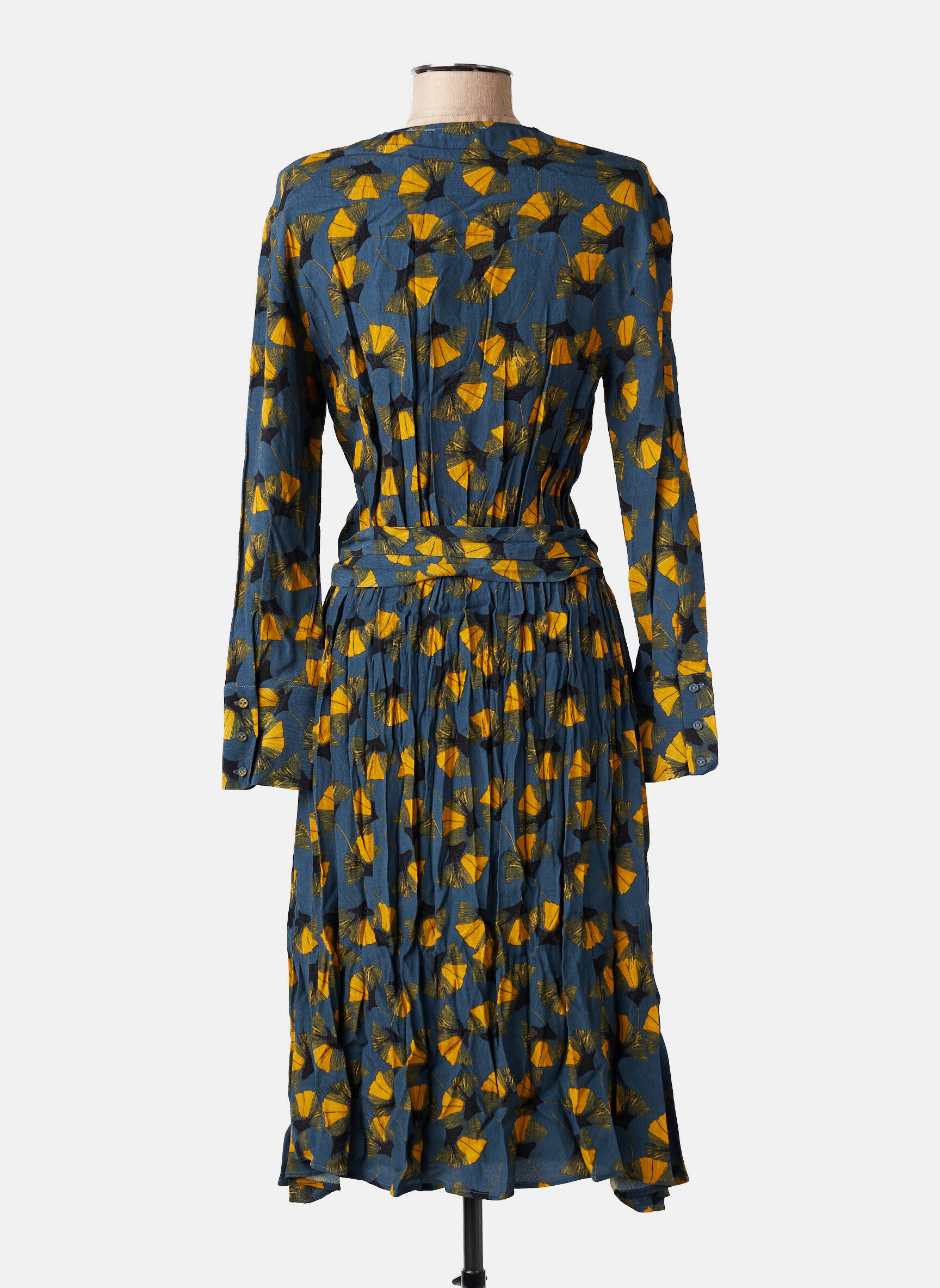 Robe longue manches longues manches longues bleu MARIE-SIXTINE femme
