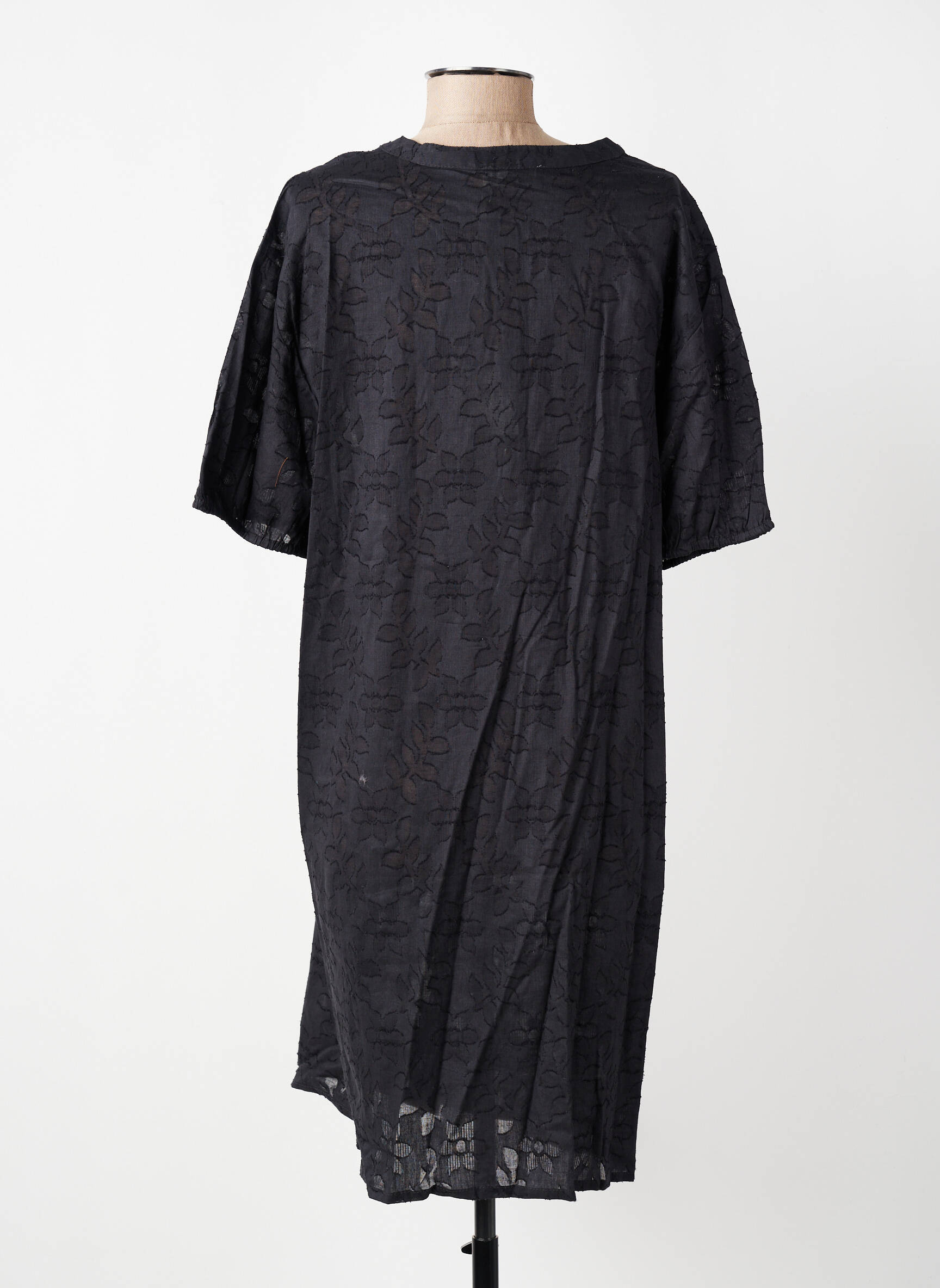 Robe mi-longue manches courtes manches courtes noir HARRIS WILSON femme